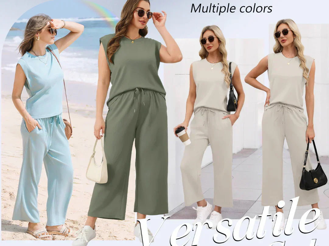 ๐2025 Hot Sale 49% OFF๐ฅ2025 New Women's Sleeveless Top & Wide-Leg Pants 2-Piece Set