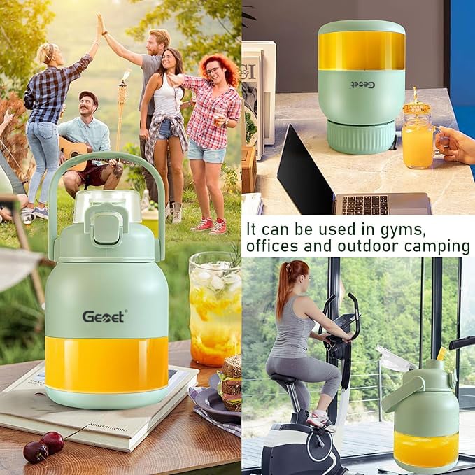 BPA-Free Electric Citrus Juicer 17 oz, Straw, Two Lids, Portable Blender for Smoothies, Shakes, Food Prep & Frozen Blending - Outdoorfun