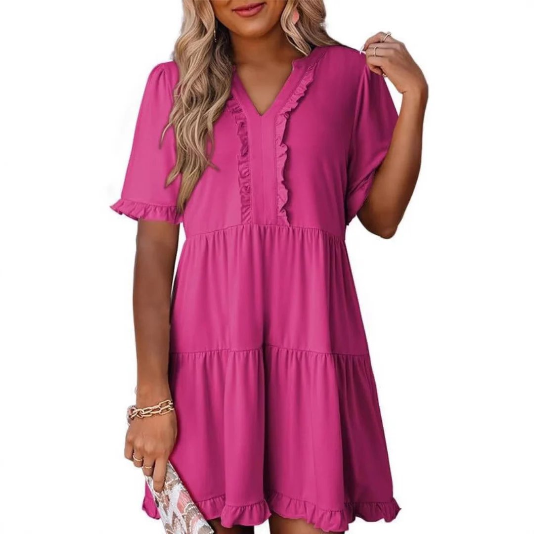 🔥Casual V-Neck Mini Dress