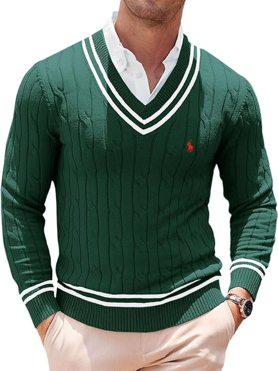Stylish V-Neck Knit Sweater