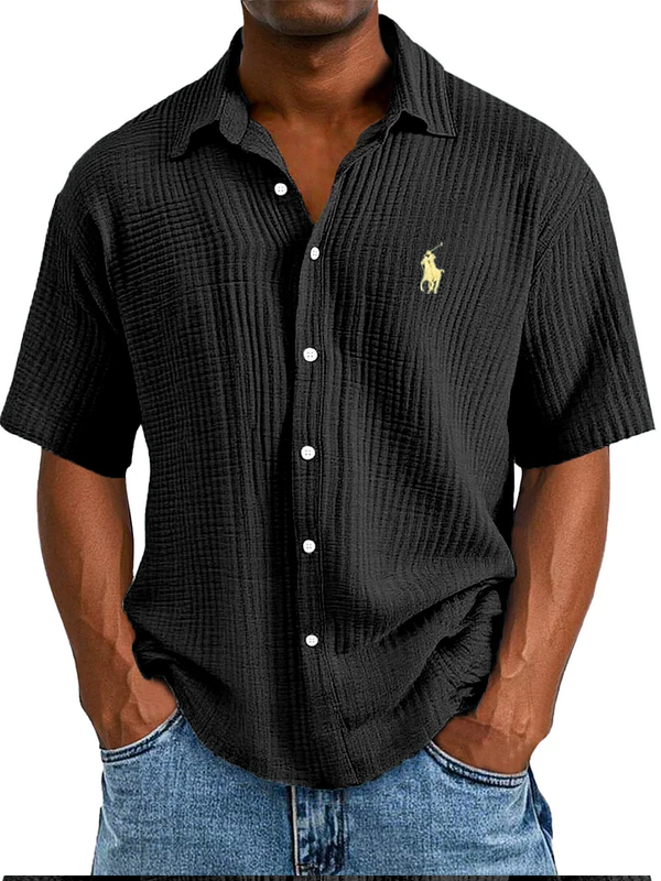 Cozy Textured Short Sleeve Shirt
