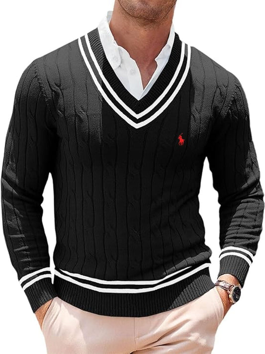 Stylish V-Neck Knit Sweater