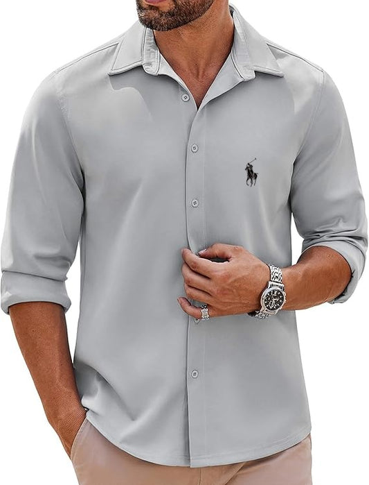 Men's stylish casual long-sleeved shirt