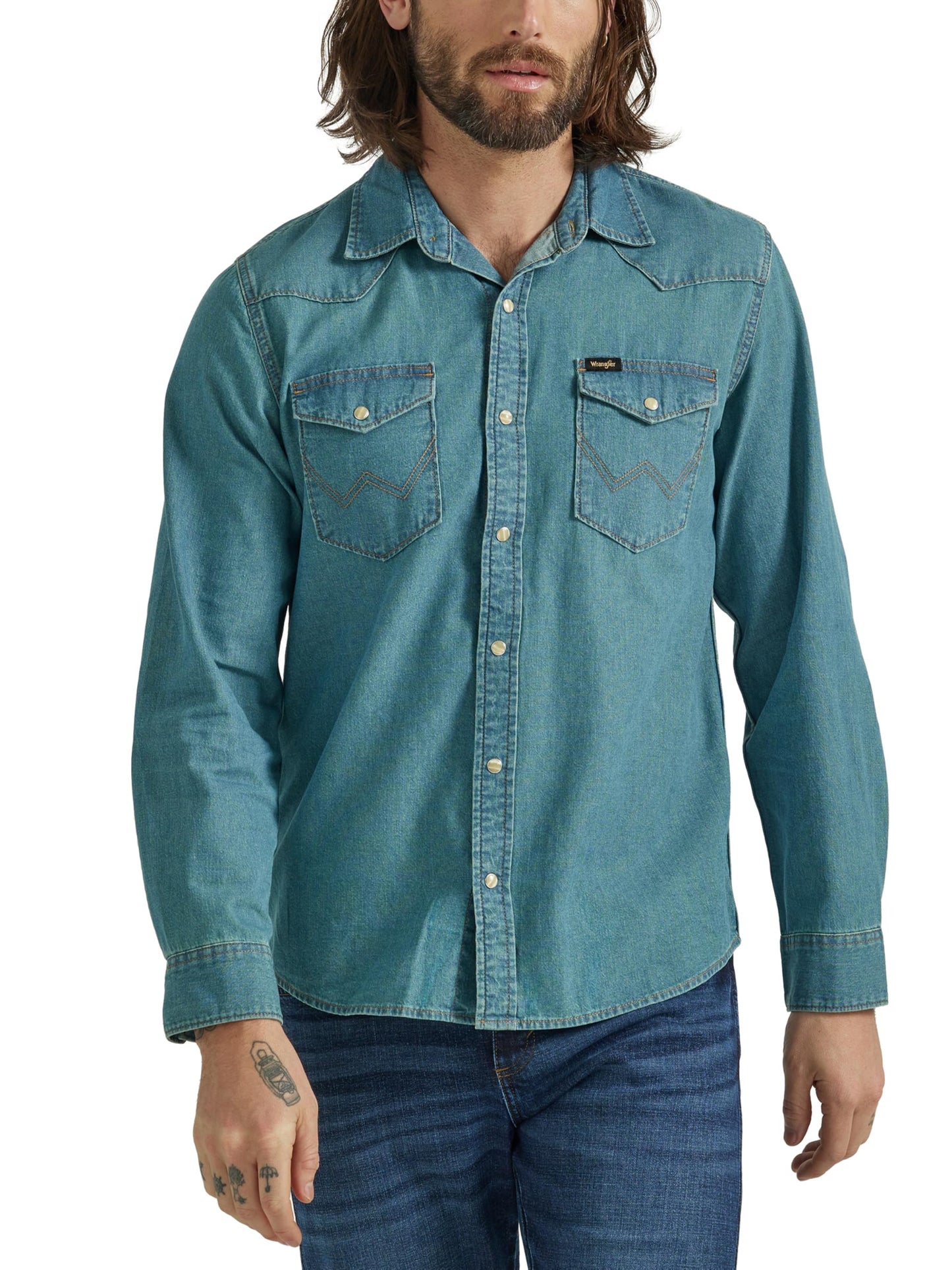 Men's Iconic Denim Regular Fit Snap Shirt